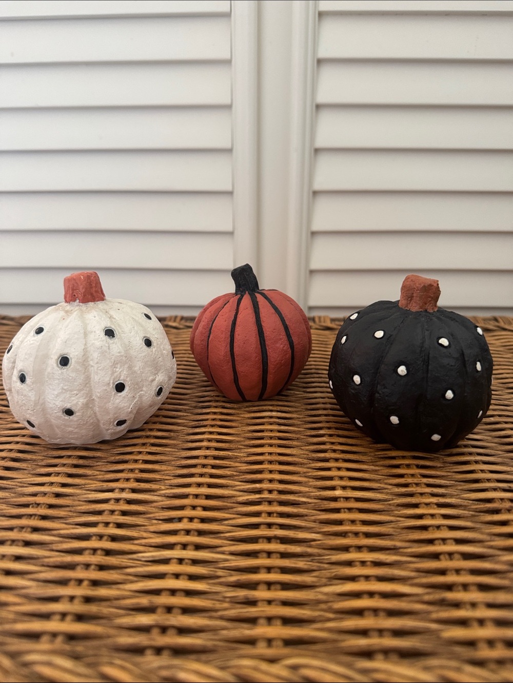 Ashland Polka Dot and Striped Mini Pumpkin Trio